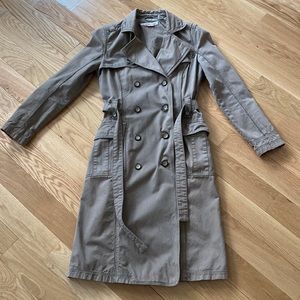 One of a kind cool army green trench coat.